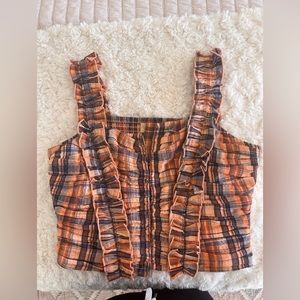 Anthropologie plaid corset top, excellent condition!